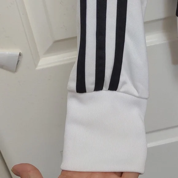 Adidas Women's Full Zip LS Stand Collar Snap HandWarmer Pockets Track Jacket Vtg - Picture 8 of 16